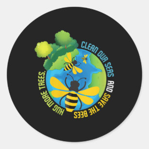Womens Save The Bees - Environmental Protection Classic Round Sticker