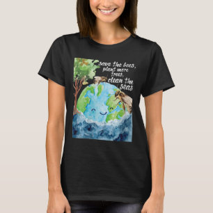 Womens Save The Bees - Environmental Protection T-Shirt