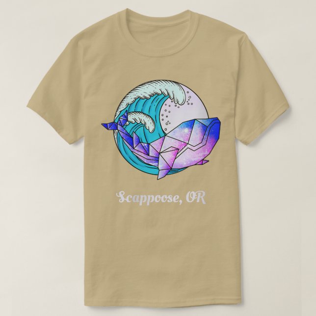 Womens Scappoose OR Japanese Paint Geometric Orca  T-Shirt (Design Front)