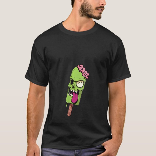 Womens Scary Creepy Skulls Ice Cream With Brain Ha T-Shirt (Front)