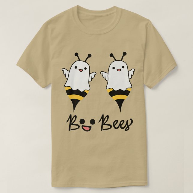 Womens Scary Halloween design broom boo bee  T-Shirt (Design Front)