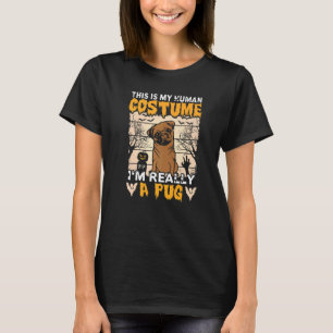 Womens Scary Halloween dog holder  human costume p T-Shirt