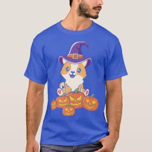 Womens Scary Halloween heart design broom pumpkin  T-Shirt