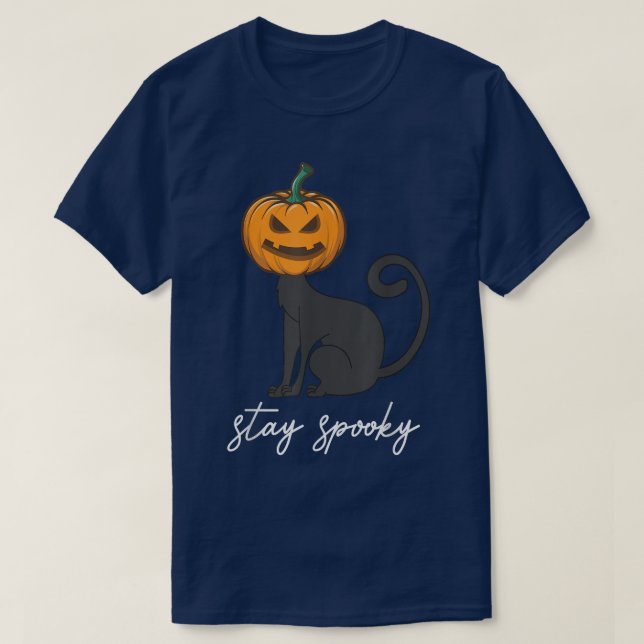 Womens Scary Halloween stay spooky engraved pumpki T-Shirt (Design Front)