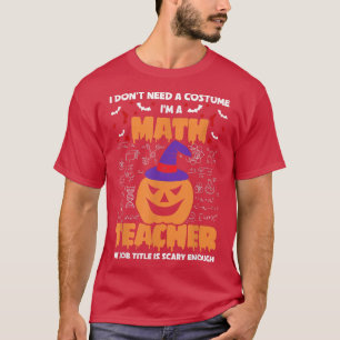 Womens Scary math teacher spooky Halloween witches T-Shirt