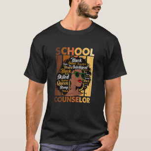 Womens School Counsellor Black History Month Afro  T-Shirt