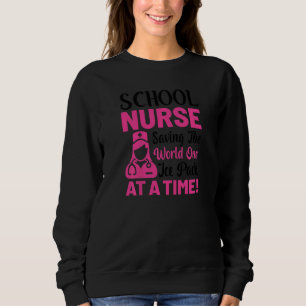 Womens School Nurse Saving The World One Ice Pack  Sweatshirt