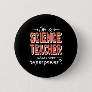 Womens Science Teacher Superwer Funny Nerd Pride V 6 Cm Round Badge