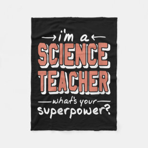 Womens Science Teacher Superwer Funny Nerd Pride V Fleece Blanket