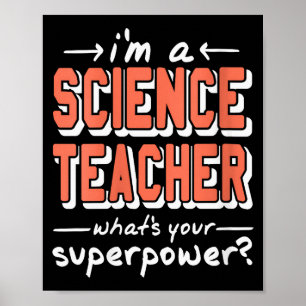 Womens Science Teacher Superwer Funny Nerd Pride V Poster
