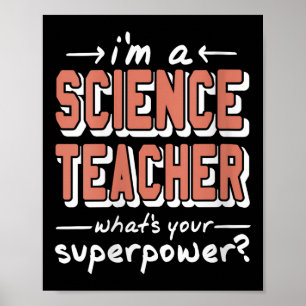 Womens Science Teacher Superwer Funny Nerd Pride V Poster