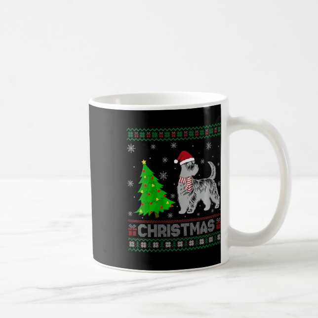Womens Scottie Dog Xmas Tree Lighting Ugly Christm Coffee Mug (Right)