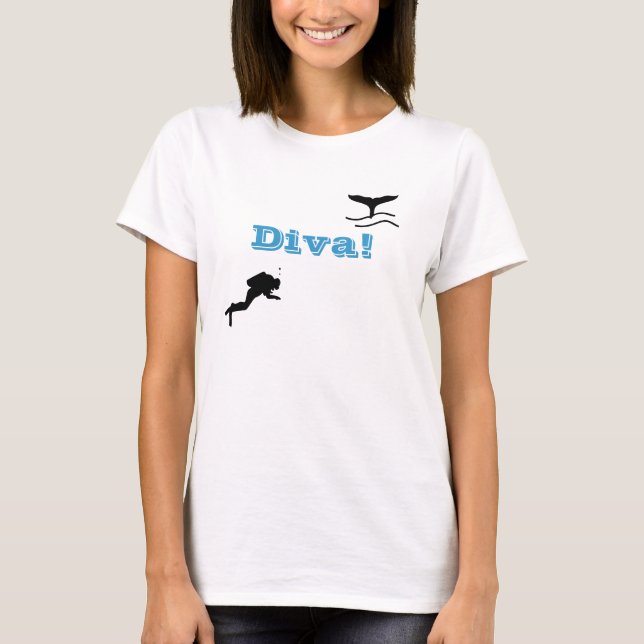 Womens Scuba Diver T-Shirt (Front)
