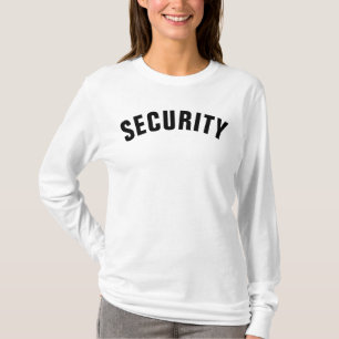 Womens Security Long Sleeve Double Sided White T-Shirt