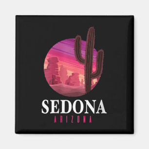 Womens Sedona Arizona Cactus Sunset Desert Sedona Magnet