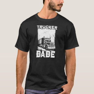 Womens Semi Truck Driver  Trucking Trucker Babe T-Shirt
