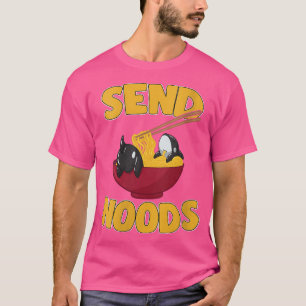 Womens Send Noods Kawaii Orca Whale Ramen Noodles T-Shirt