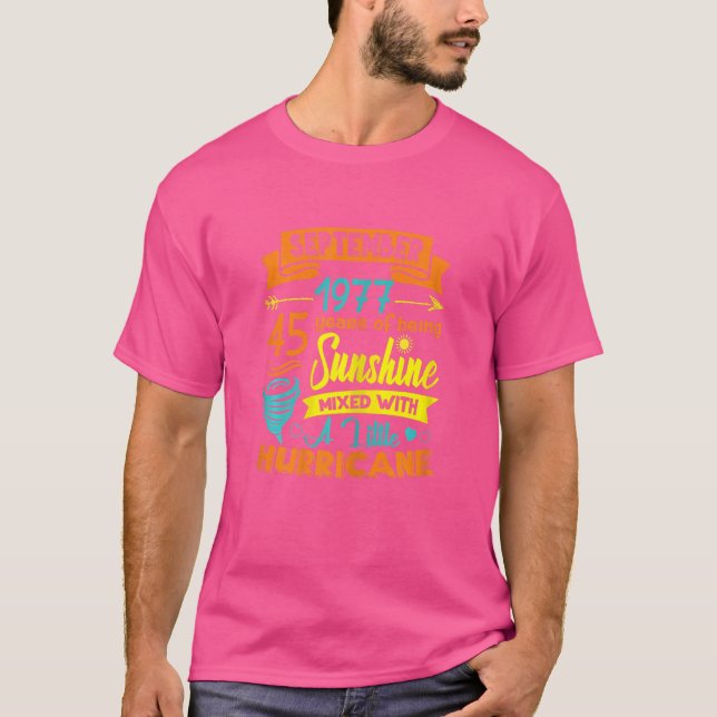Womens September 1977 45 Years Old Sunshine Mixed  T-Shirt (Front)