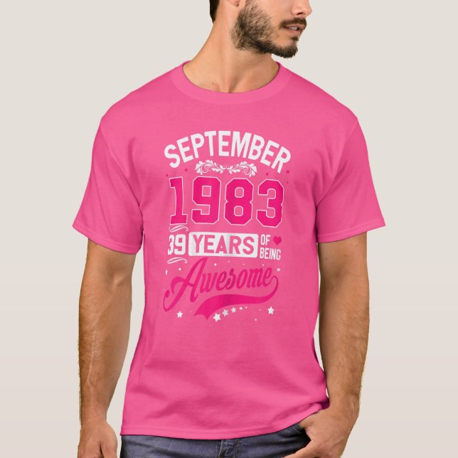 Womens September 1983 39 Birthday Apparel 39 Years T-Shirt (Front)