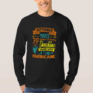 Womens September 1983 39 Years Old Sunshine Mixed  T-Shirt