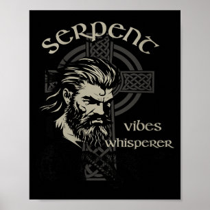 Womens Serpent Vibes Whisperer Nordic Mystic Beard Poster
