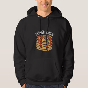 Womens Served Daily Pancake Lover Breakfast Food F Hoodie
