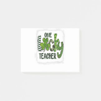 Womens Shamrock One Lucky Teacher St Patrick Post-it Notes