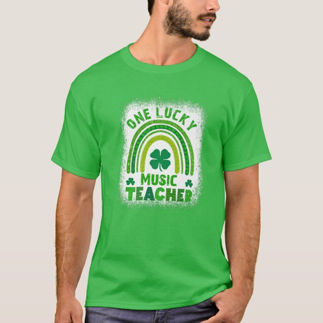 Women's Shamrock One Lucky Teacher St Patricks Day T-Shirt (Front)