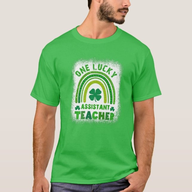 Women's Shamrock One Lucky Teacher St Patricks Day T-Shirt (Front)