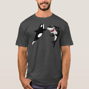 Womens Shark vs Orca Tee Funny Shark and Orca Love