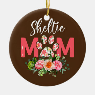 Womens Sheltie Mum Shetland Sheepdog Dog Lover Ceramic Tree Decoration