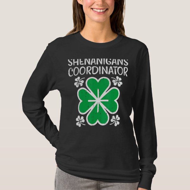 Womens Shenanigans Coordinator Funny St Patricks D T-Shirt (Front)