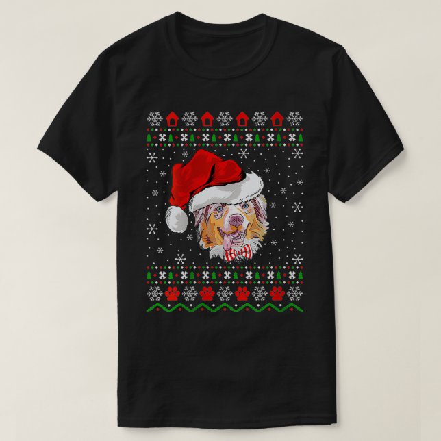 Womens Shepherd Xmas Gift Ugly Australian Shepherd T-Shirt (Design Front)