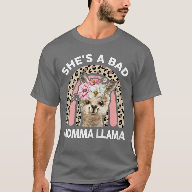Womens Shes a Bad Momma Llama Mothers Day Gifts Ma T-Shirt (Front)