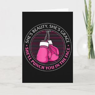 Womens She's Beauty She's Grace She'll Punch You I Card