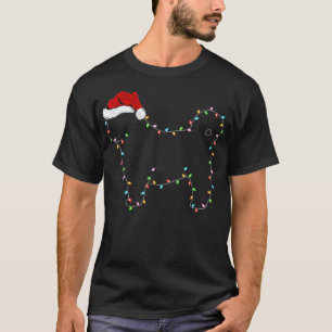Womens Shih Tzu Dog Xmas Lighting Santa Hat Shih T T-Shirt