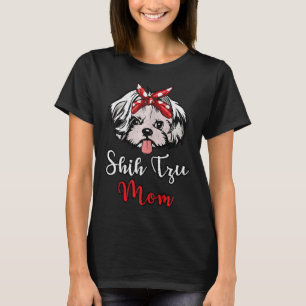 Womens Shih Tzu Mum Tee Mama Mother Dogs Pet Moth