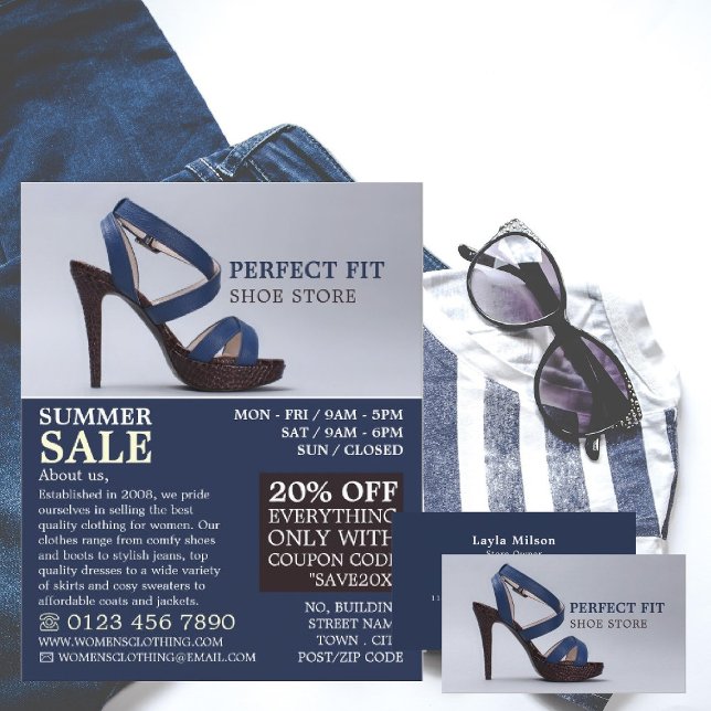 Women's Shoe, Women's Clothing Store Business Card (Creator Uploaded)