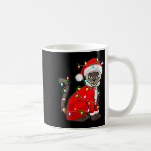 Womens Siamese Cat Christmas Lights Santa Costume Coffee Mug