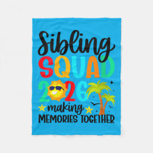 Womens Sibling Squad 2026 Making Memories Family Fleece Blanket