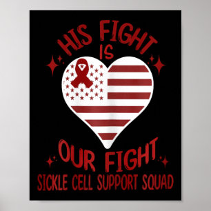 Womens Sickle Cell Anaemia Support Squad Burgundy  Poster