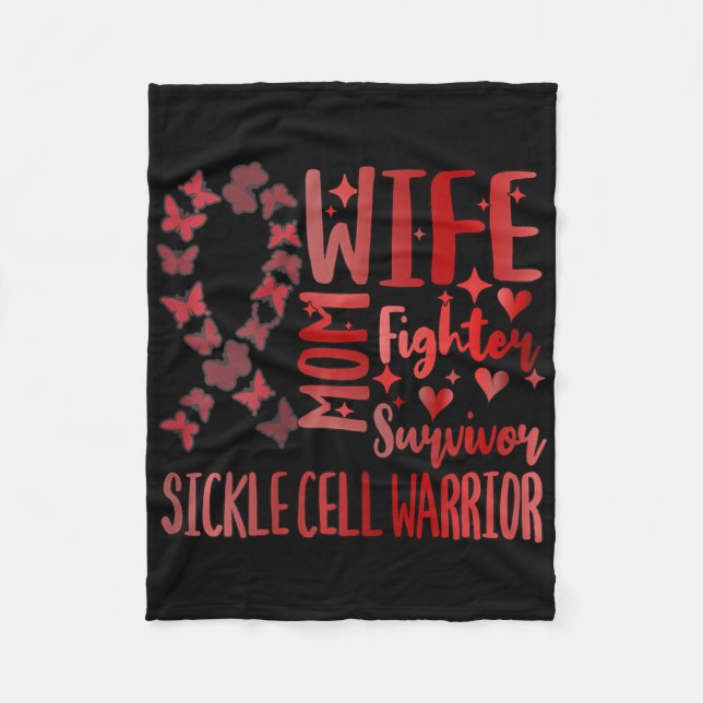 Womens Sickle Cell Blood Disorder Warrior Fighter  Fleece Blanket (Front)