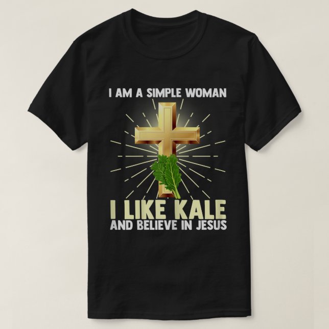 Womens Simple Women Like Kale Vegan Believe in Jes T-Shirt (Design Front)