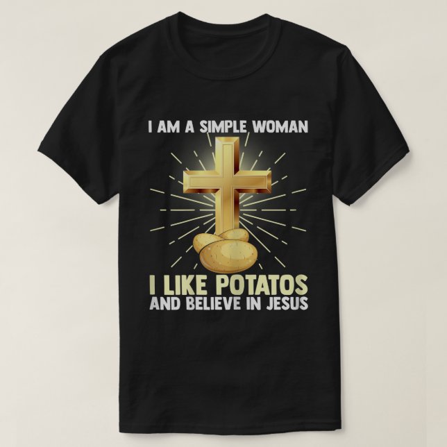 Womens Simple Women Like Potatos Vegan Believe Jes T-Shirt (Design Front)