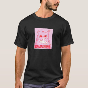 Womens Single Relationship Cats Allergic Saying T-Shirt