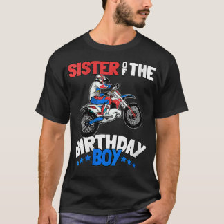 Womens Sister of Birthday Boy Funny Kids Dirt Bike T-Shirt