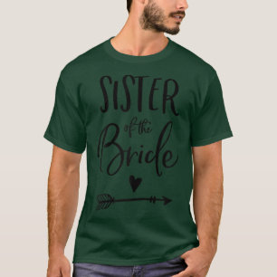 Womens Sister Of The Bride Arrow Heart T-Shirt