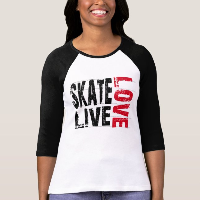 Women's Skate Live Love T-Shirt (Front)