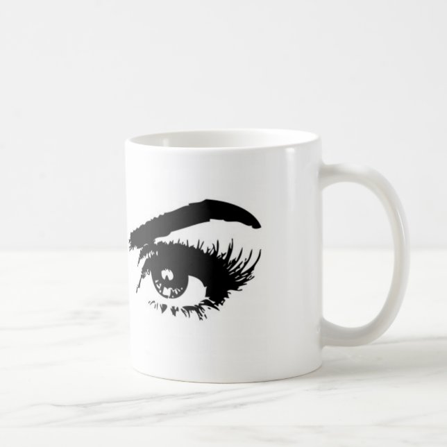 Womens Sketch Eyebrows Coffee Mug (Right)