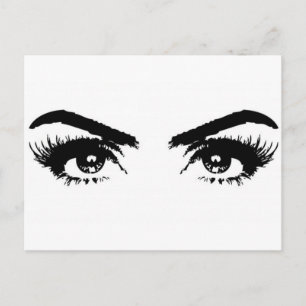 Womens Sketch Eyebrows Postcard